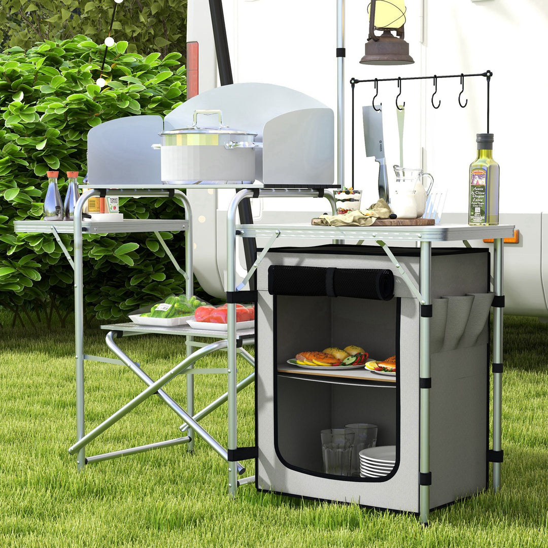 Multi-Feature Folding Camping Kitchen, with Wind Shield