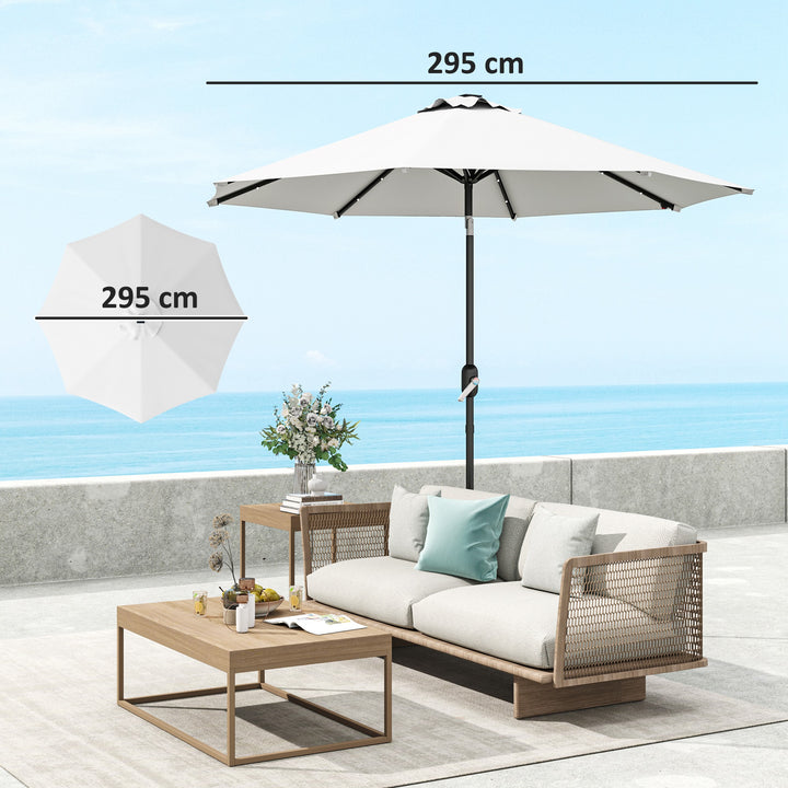 3 m Replacement Parasol Canopy with Top Vent, UPF 50+ Garden Parasol Replacement Canopy, 8 Rib Parasol Cover Replacement Fits Various Frames, Cream