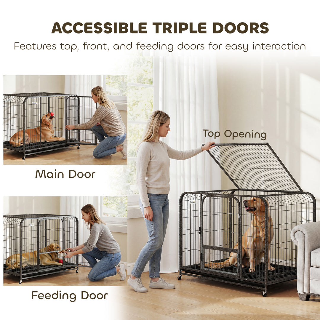 Heavy Duty Dog Crate,116 x 77 x 88 cm, Large Dog Cage for Small to Lar
