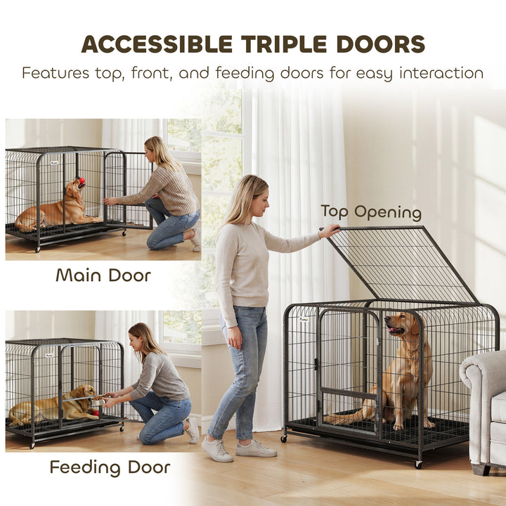 Heavy Duty Dog Crate,116 x 77 x 88 cm, Large Dog Cage for Small to Lar