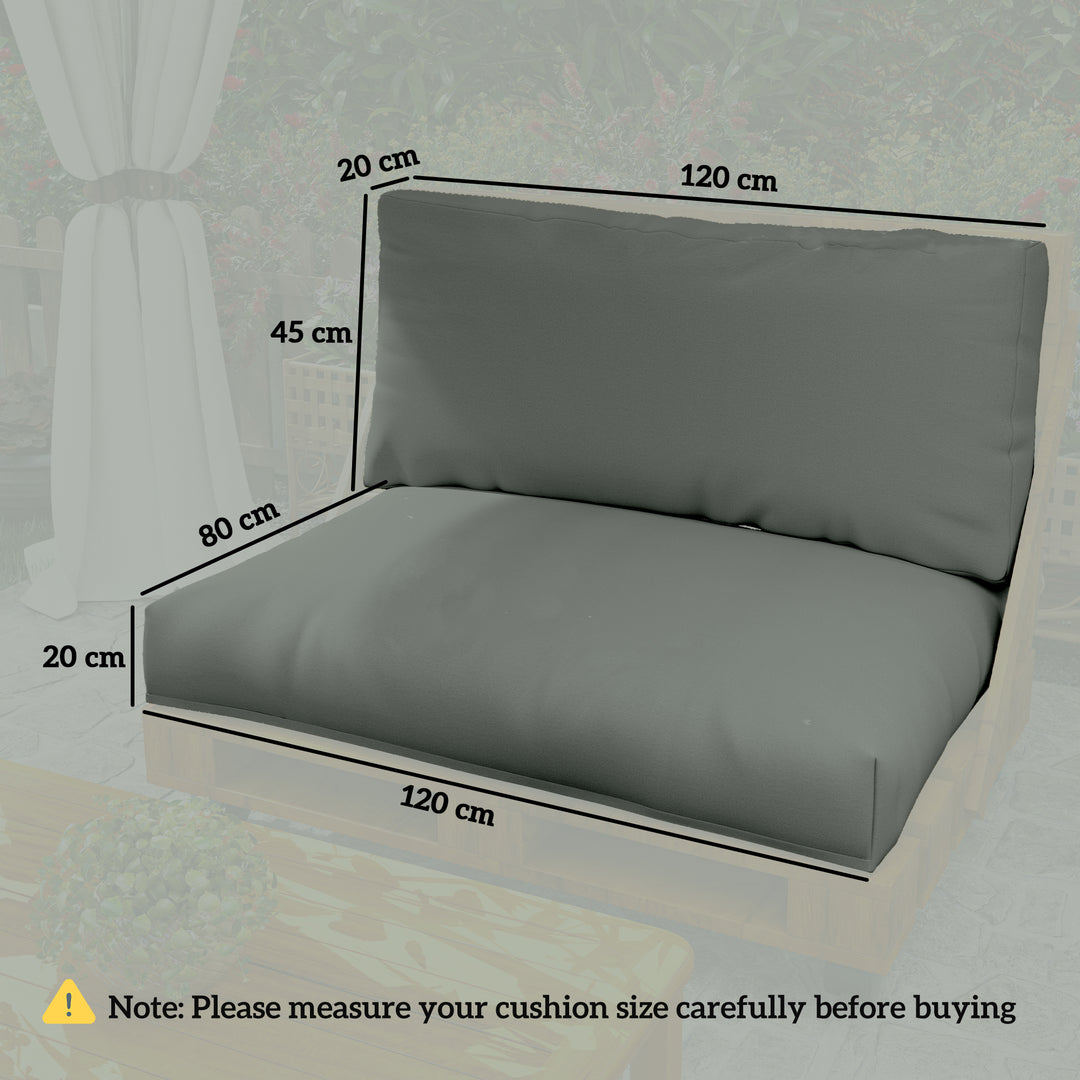 Two Piece Seat Pallet and Back Cushions - Charcoal Grey