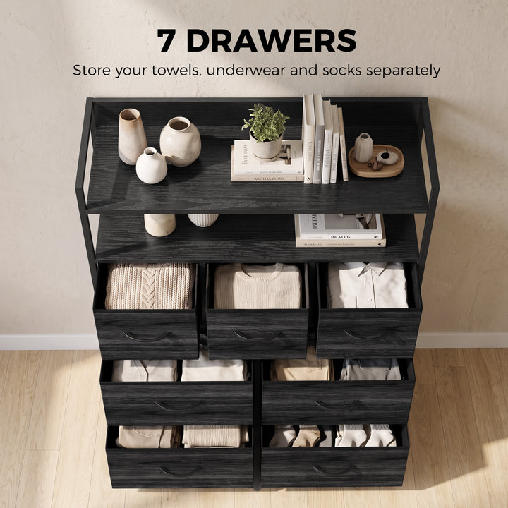 Chest of Drawers, Bedroom Fabric Dresser with 7 Drawers, Storage - view 4