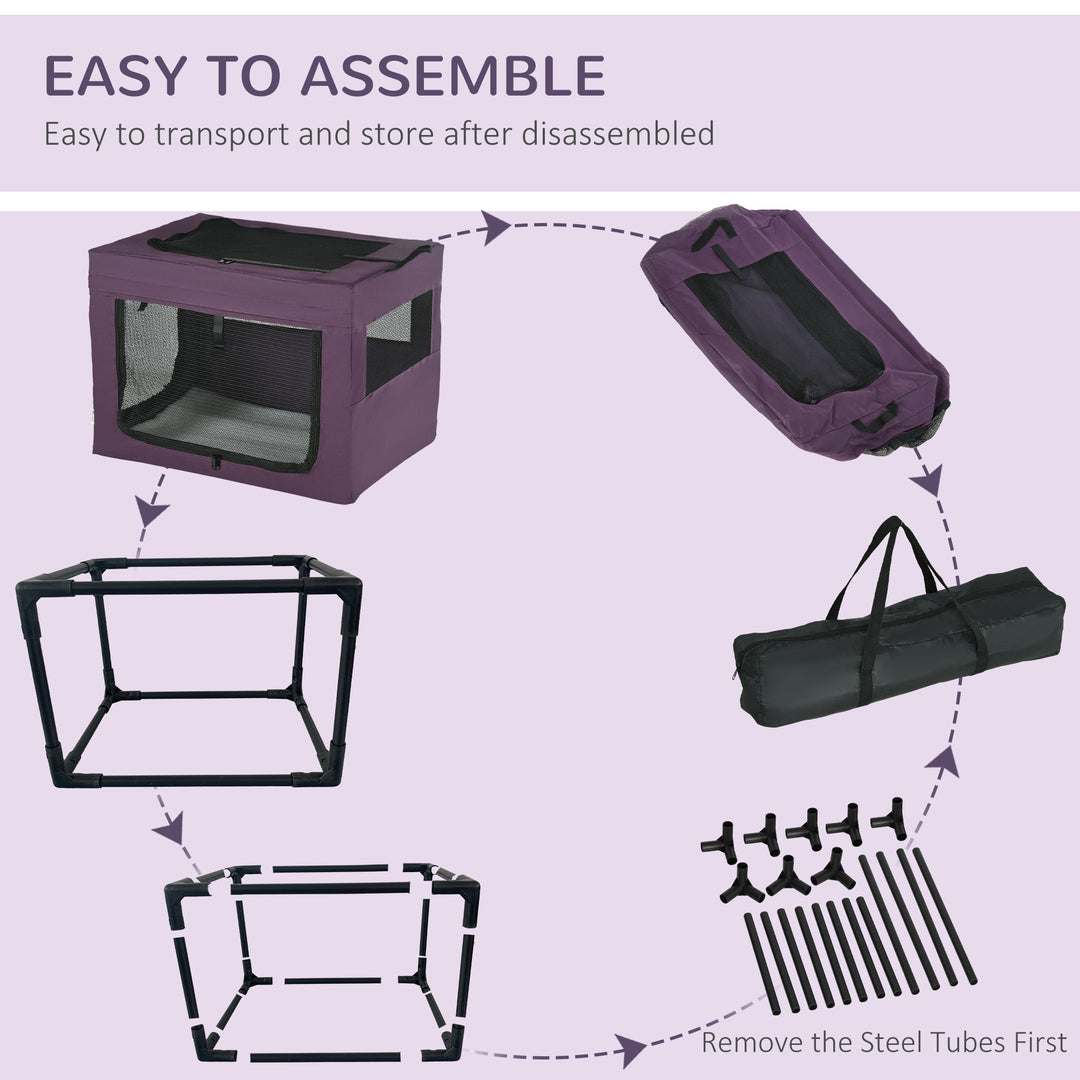 69cm Pet Carrier, with Cushion, for Miniature and Small Dogs - Purple