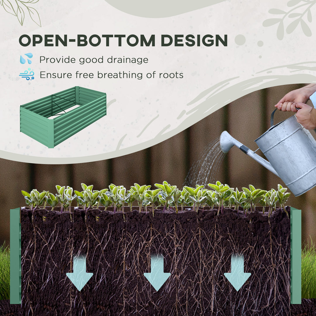 Raised Beds for Garden, Galvanised Steel Outdoor Planters with Multi-r
