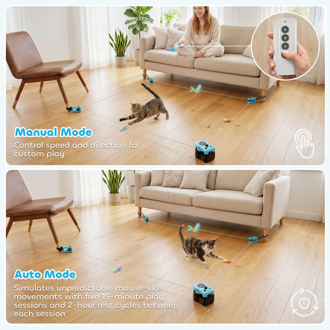 Interactive Cat Toy for Indoor Kittens &amp; Adult with Adjustable Speed, 