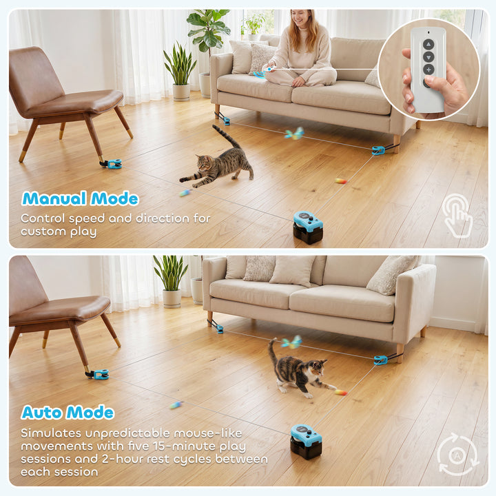 Interactive Cat Toy for Indoor Kittens &amp; Adult with Adjustable Speed, 