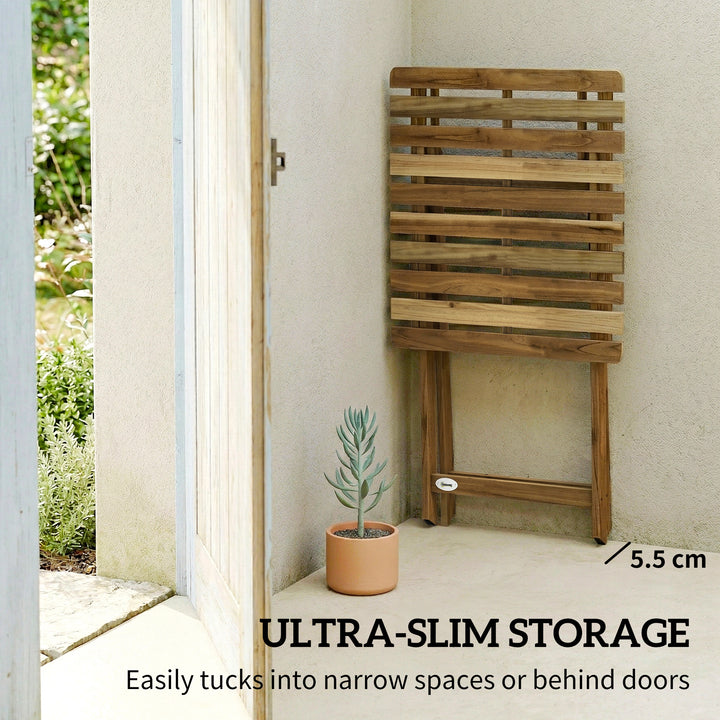 Outdoor Coffee Table Foldable Wooden Garden Table for Patio Balcony Na