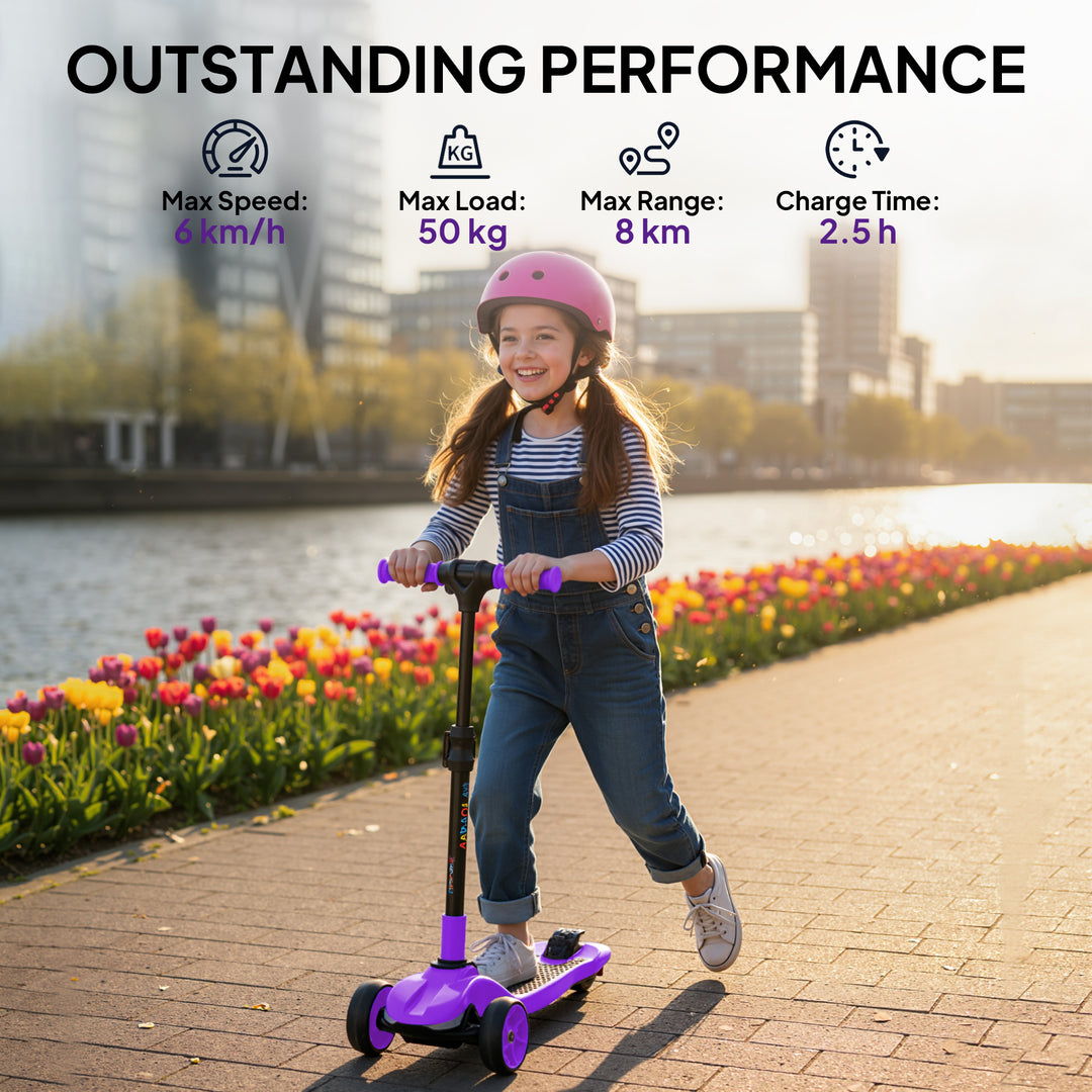 Three-Wheel Foldable Electric Scooter for Kids Aged 6-10 Years