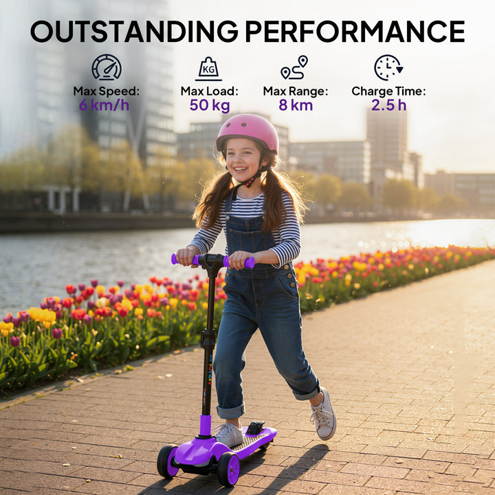 Three-Wheel Foldable Electric Scooter for Kids Aged 6-10 Years