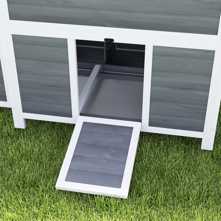 Wooden Chicken Coop with Nesting Box, Slide-Out Tray, Perches, for 4-6 Chickens, 100 x 86 x 100cm