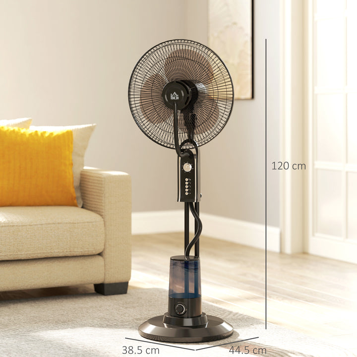 Pedestal Fan with Water Mist Spray, Spray Misting Fan with 70° Oscillation, Tilt Head, 4 Speeds, 3 Modes, Adjustable Mist, 3.2L Water Tank, for Home, 120 cm