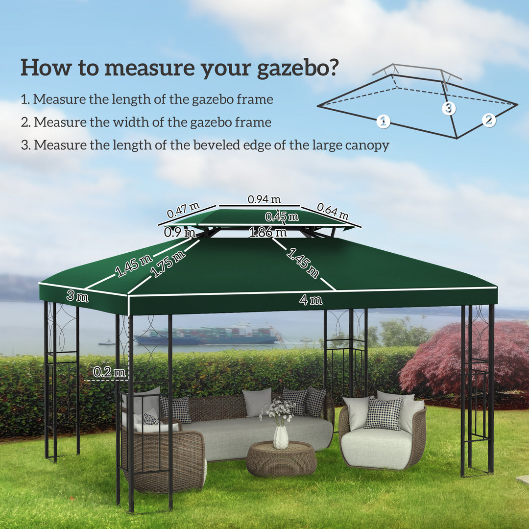 MCL Gazebo Roof Replacement, for 3 x 4m Frames - Green