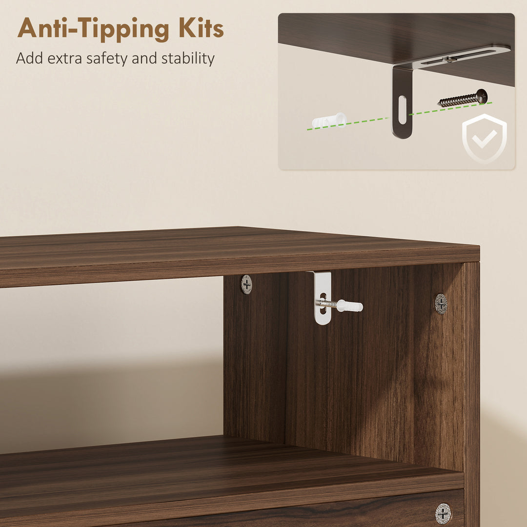 Shoe Cabinet with 2 Flip Drawers, Narrow Shoe Storage Top for Entryway