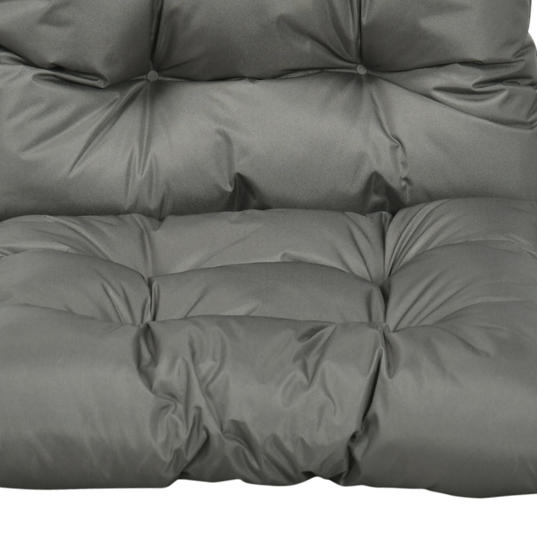 Garden Back Chair Cushion, Comfortable Patio Seat Cushion Pad with Backrest for Outdoor & Indoor Use, Light Grey
