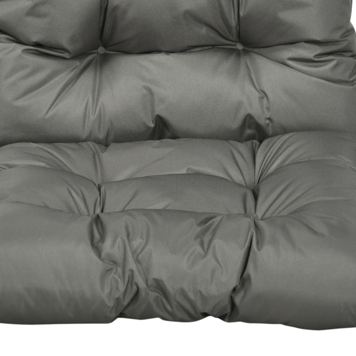 Garden Back Chair Cushion, Comfortable Patio Seat Cushion Pad with Backrest for Outdoor & Indoor Use, Light Grey