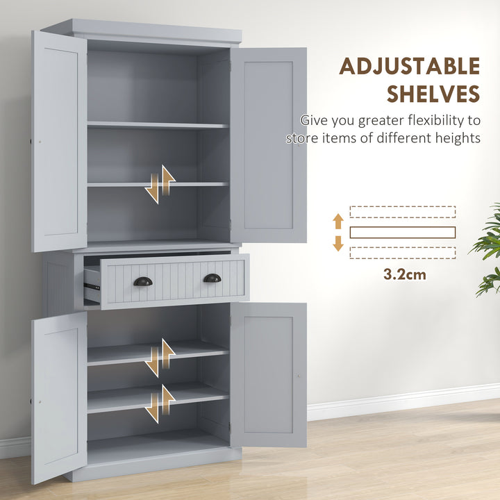 Multi-Storage Mid-Century Kitchen Cabinet - Grey