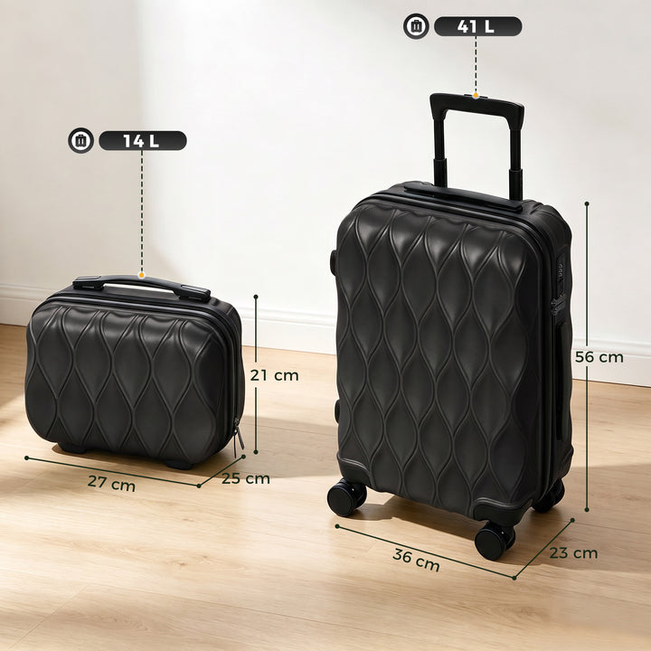 2-Piece Luggage Set, ABS Hard Shell Carry On Suitcase Set with TSA - view 3