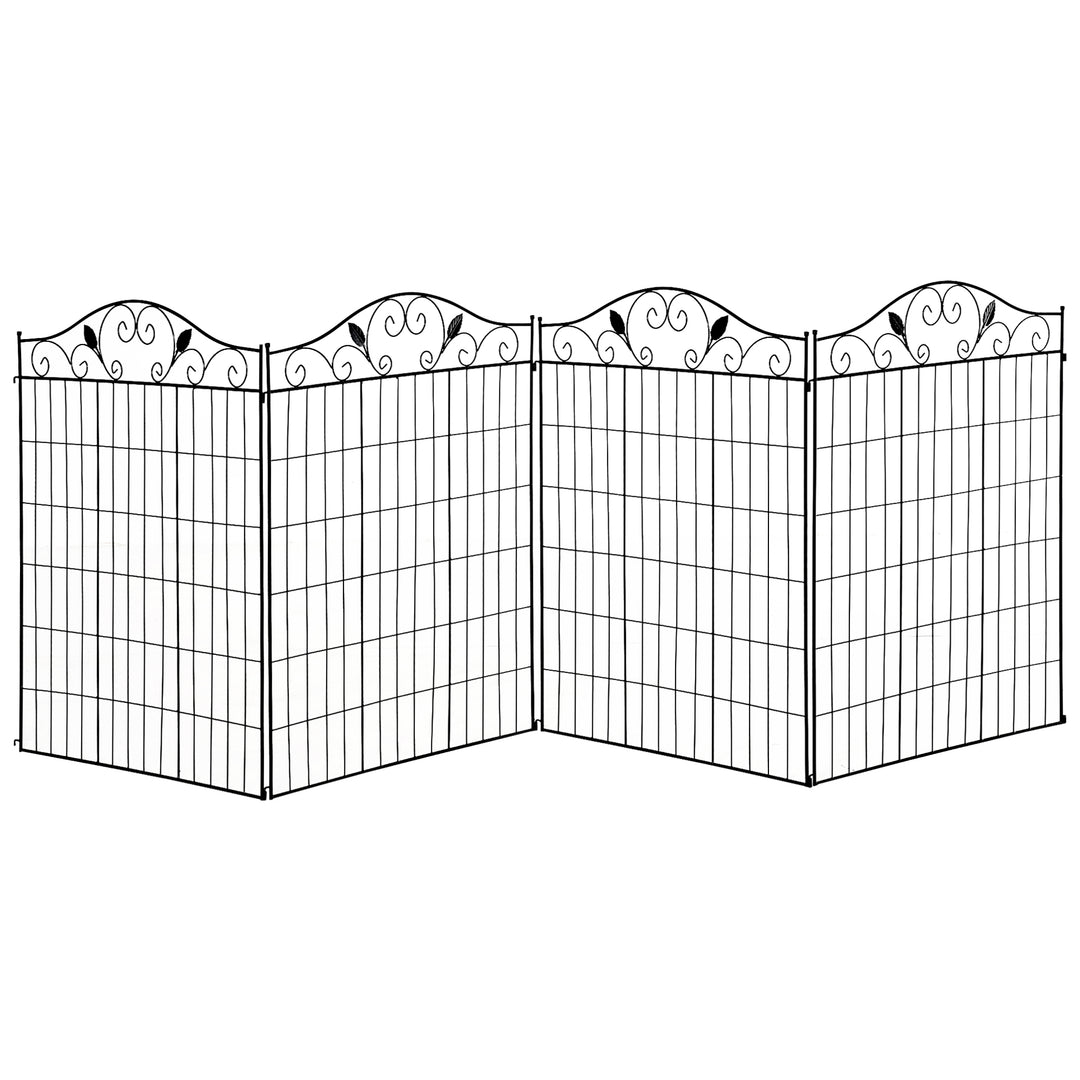 MCL Garden Decorative Fence 4 Panels 44in x 12ft Metal Wire Landscape Border Edging