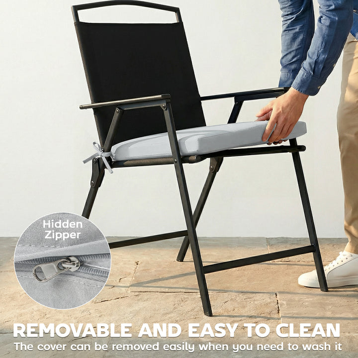 Set of 6 Outdoor Seat Cushions with Machine Washable Cover, Water Repe
