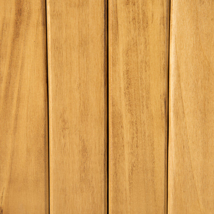 Two-Seater Wooden Storage Bench - Natural Finish