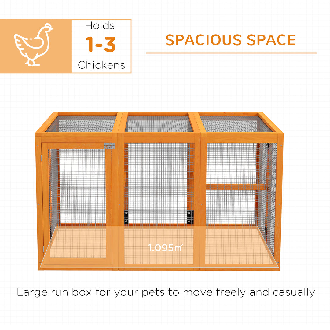 PawHut Fire Wooden Chicken House, Chicken Coop with Combinable Design & Steel Wire, 80 x 140 x 84.5cm，for 1-3 Chickens, Orange | Aosom UK