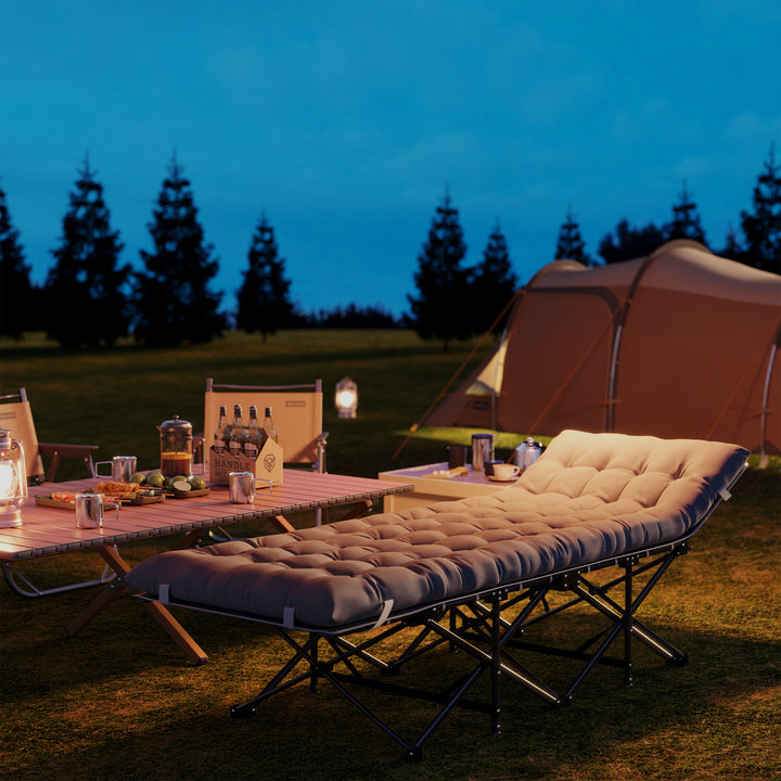 68cm Wide Folding Bed, Camping Cot for Adults with Mattress, Carry Bag