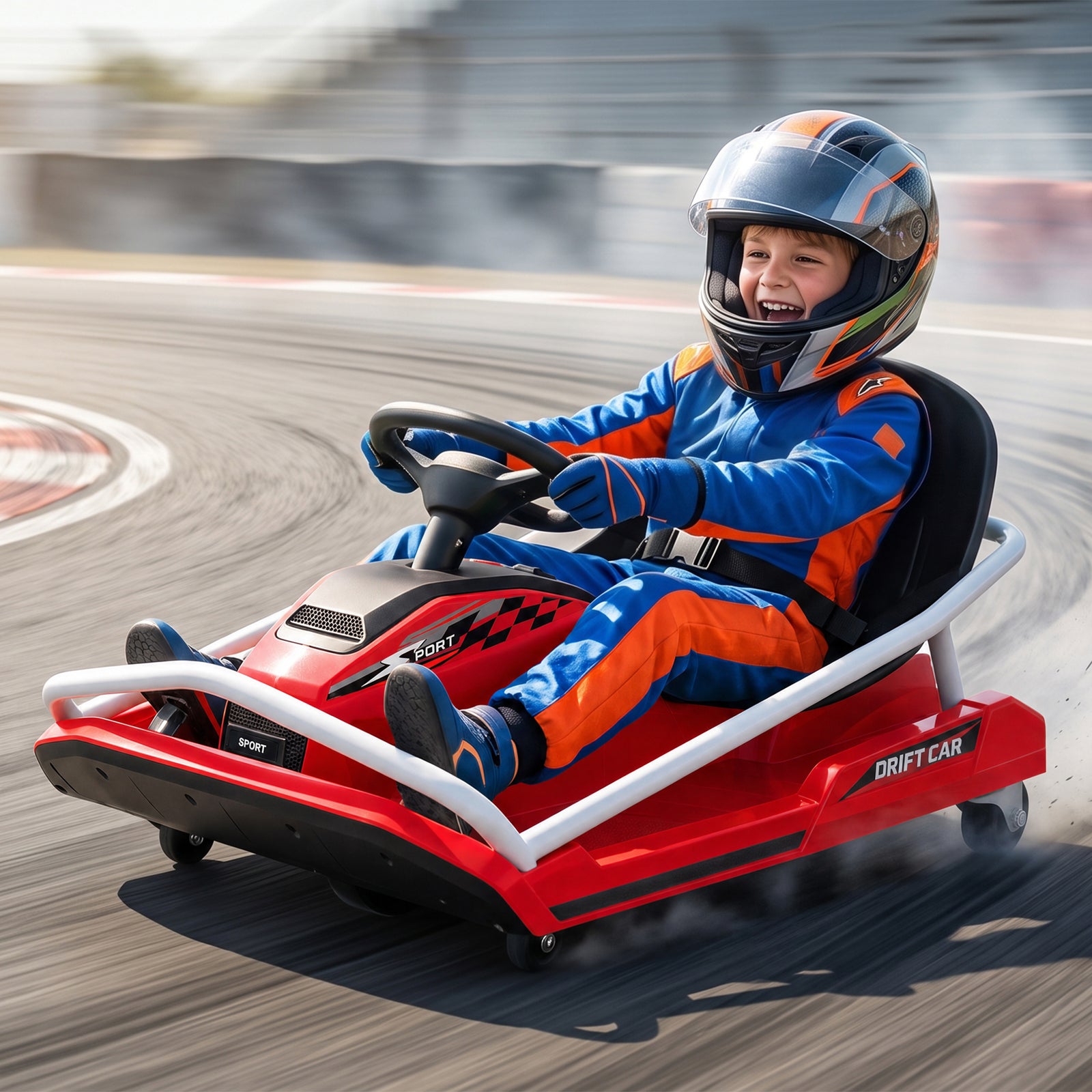 24V Electric Go Kart for Kids with Drift Mode, 300W Brushless Motor, S