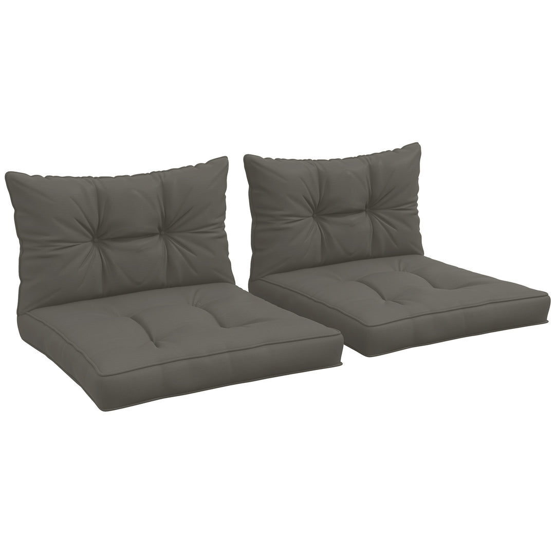 2-Piece Seat Cushions Back Pillows Replacement, Patio Chair Cushions Set for Indoor Outdoor, Charcoal Grey