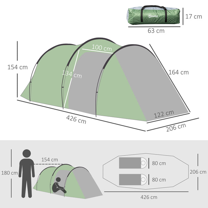 MCL Three-Man, Two-Room Tent - Green