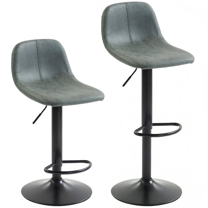 Bar Stools Set of 2, Modern Swivel Barstools with Footrest for Kitchen