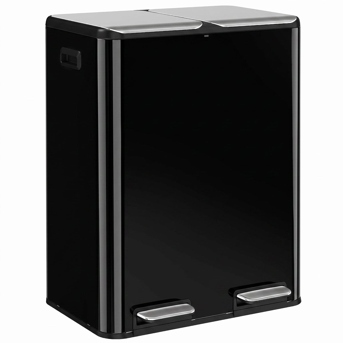 2 x 30L Double Kitchen Bin, Stainless Steel Pedal Rubbish Bin with