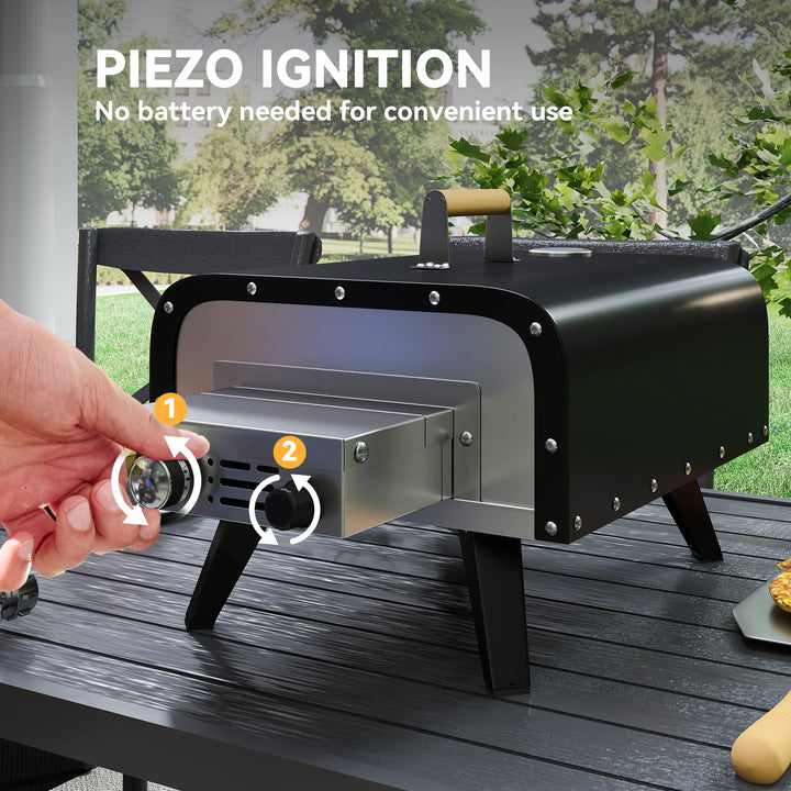 Gas Powered 12" Pizza Oven - Black