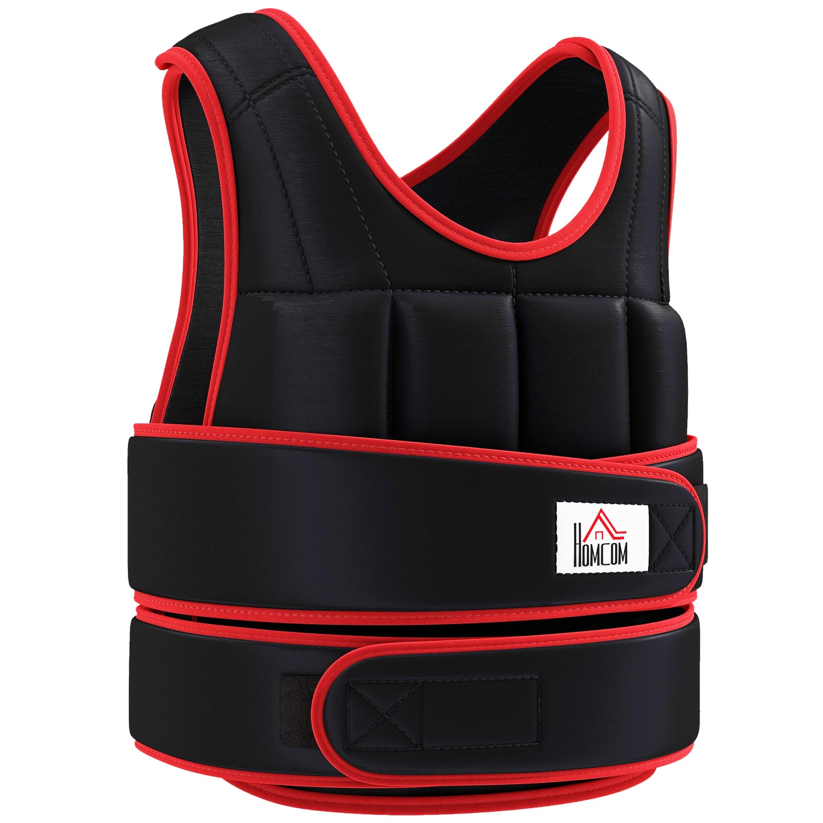 20kg Weighted Vest, Adjustable Running Weight Vest with 38 Weight Bags for Men or Women Cardio Exercise, Black and Red