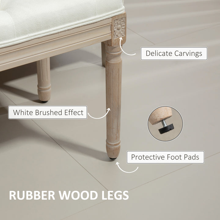 Vintage French Look Bed End Bench - Cream White - view 5