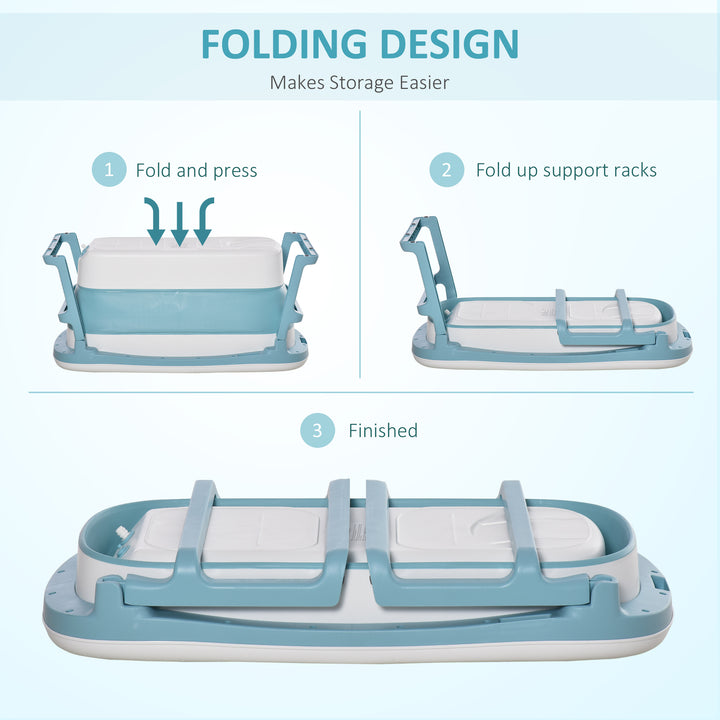 MCL Foldable Bathtub Kids Bath Tub with Lid Large Freestanding Bathtubs Home Sauna for Toddler Children Teenage 1 - 12 Years