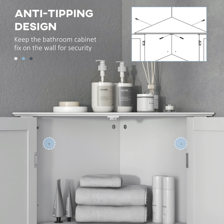 Triangle Bathroom Cabinet, Corner Bathroom Storage Unit with Adjustable Shelf and Recessed Door, Free Standing, White