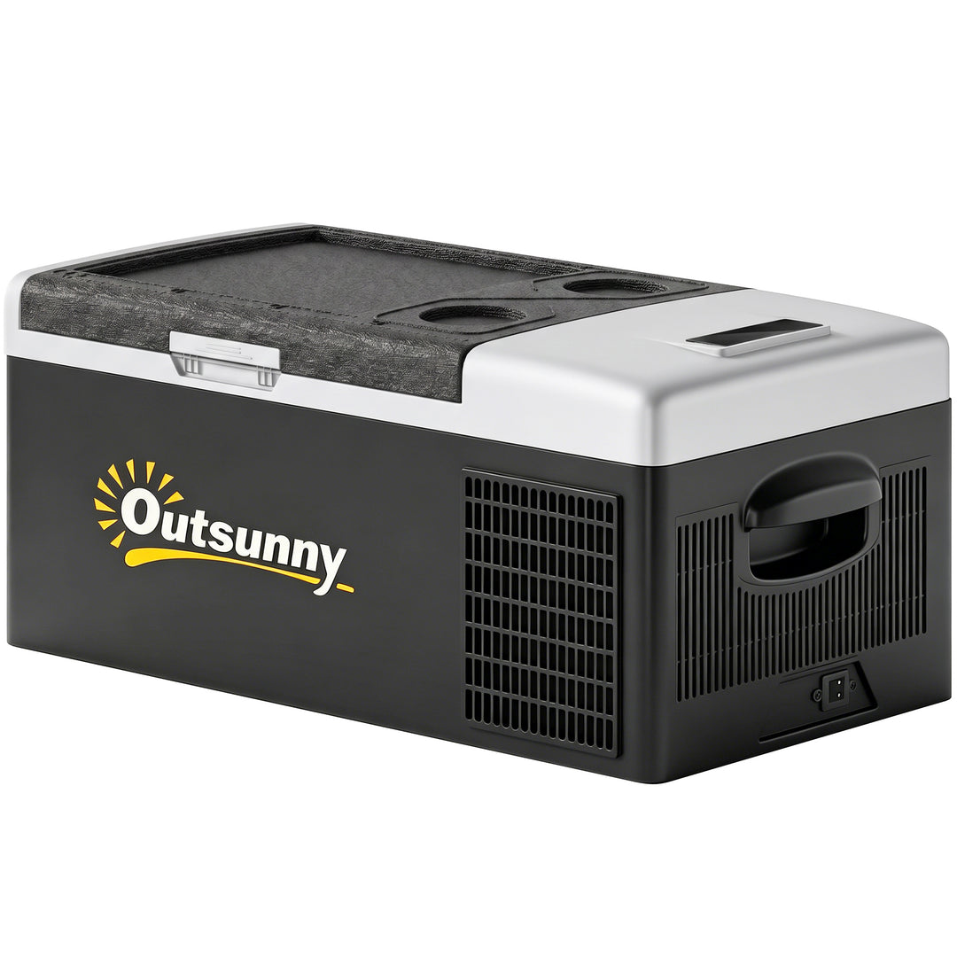 16L Portable Car Fridge, -20℃ to 10℃ Adjustable Temperature - Black/Gr
