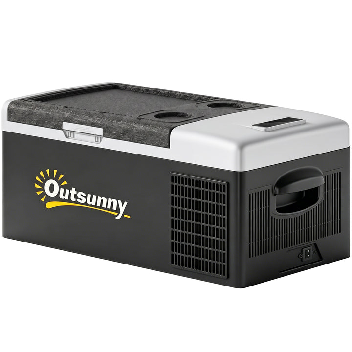 16L Portable Car Fridge, -20℃ to 10℃ Adjustable Temperature - Black/Gr