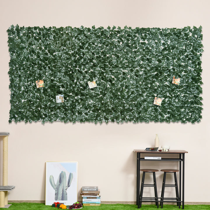 Outsunny Artificial Leaf Screen: 3x1.5m UV-Resistant Privacy Panel, Lush Dark Green for Outdoor Spaces