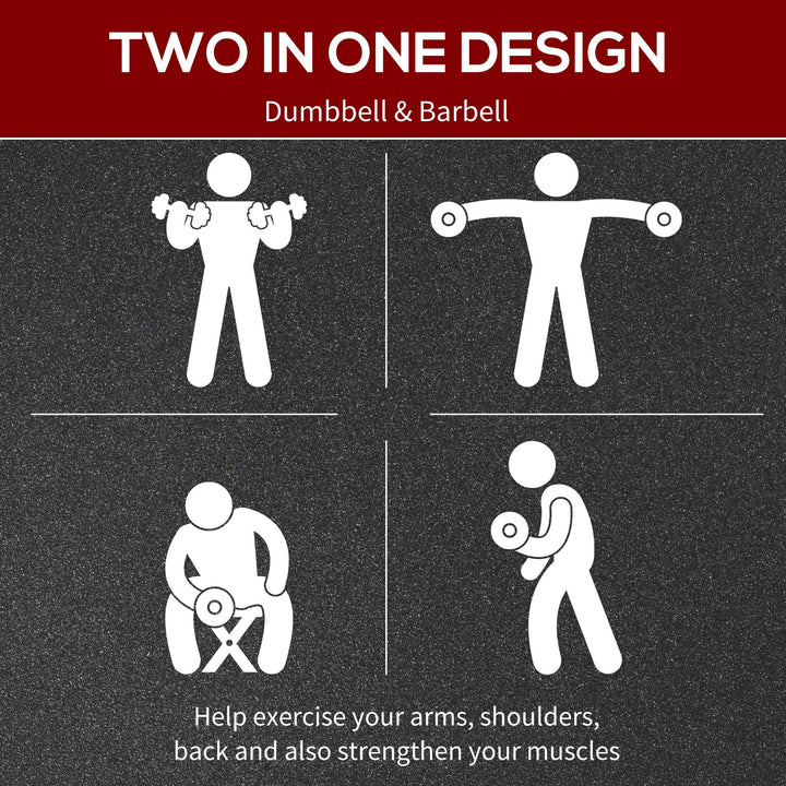 MCL 25kg 2 IN 1 Adjustable Dumbbells Weight Set, Dumbbell Hand Weight Barbell for Body Fitness, Lifting Training for Home, Office, Gym, Black