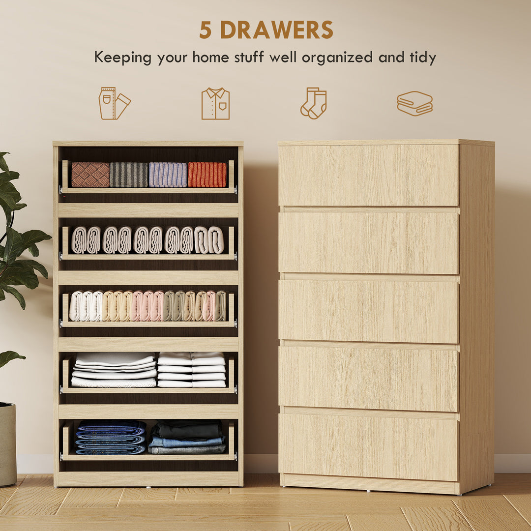 Chest of Drawers, 5-Drawer Storage Cabinets, Modern Dresser, Storage D