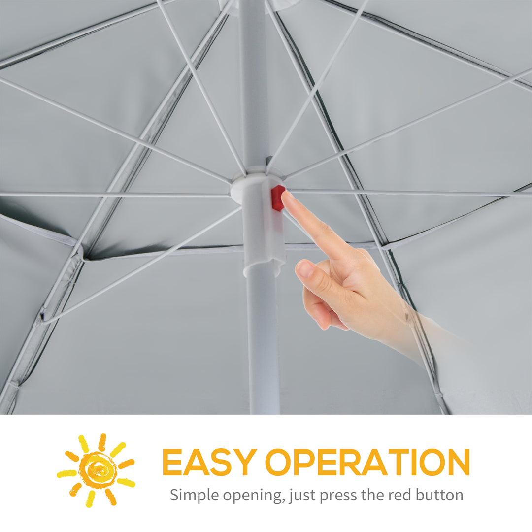 MCL 2m UV Protection Fishing Beach Umbrella Brolly Shelter w/ Side Panel Tent Green