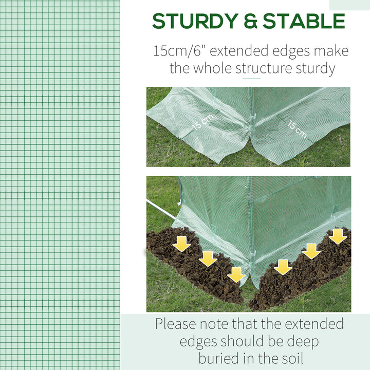 3 x 2 x 2m Greenhouse Replacement Cover ONLY Winter Garden Plant PE Cover for Tunnel Walk-in Greenhouse with Roll-up Windows Door Outdoor, Green