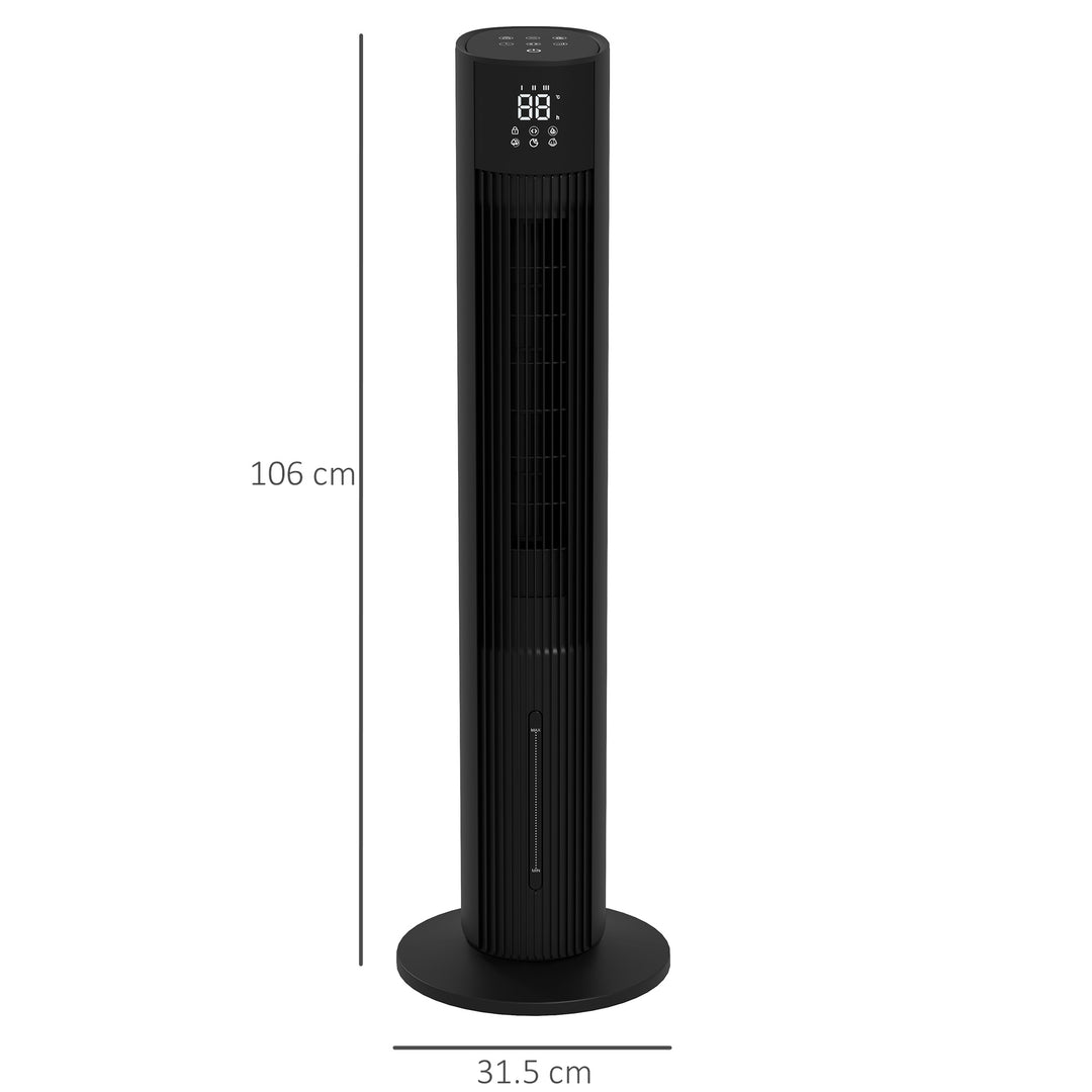 HOMCOM Tower Fan with Ice Pack: Oscillating, Remote, 12H Timer, Sleep Mode for Efficient Cooling | Aosom UK