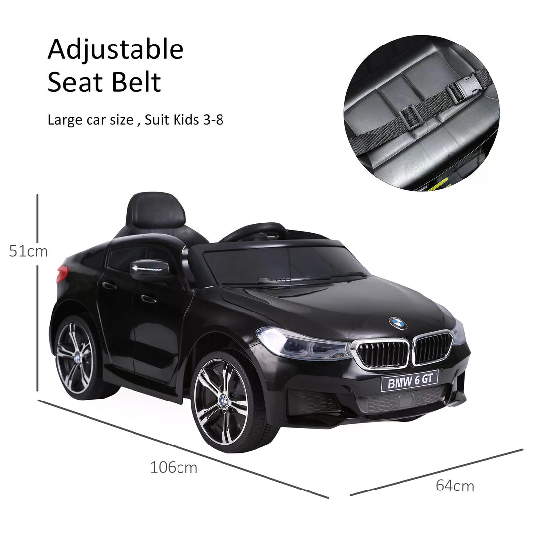 HOMCOM Kids Electric Ride On Car 6V Licensed BMW 6GT W/ Remote-Black