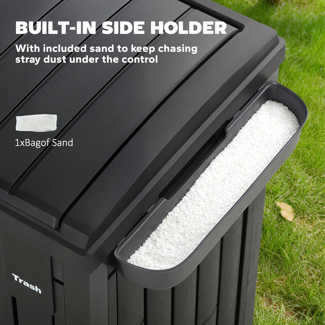 110 L Outdoor Bin with Dual Lid, Waterproof Plastic Trash Bin with - view 6