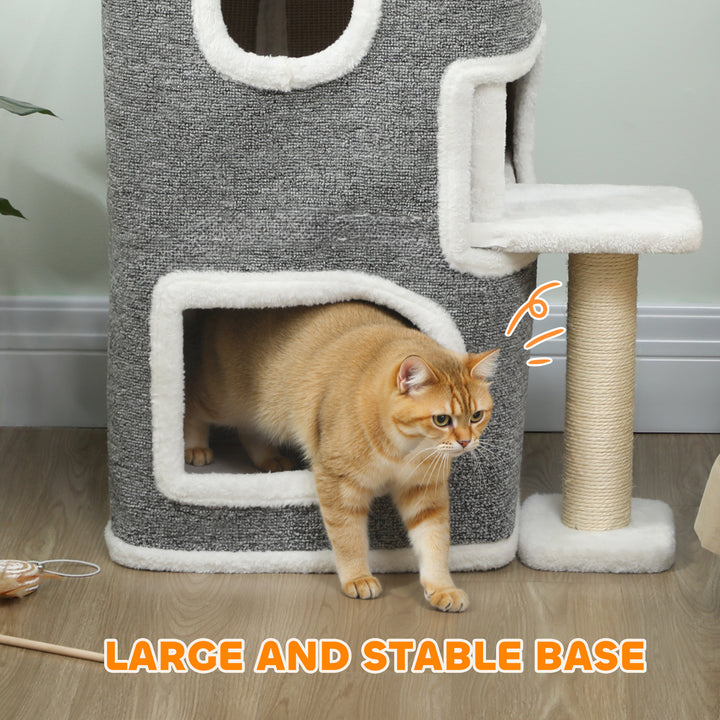 MCL 75 cm Cat Tree, Cat Tower Condo for Indoor Cats with Scratching Post, Jumping Platform, Grey