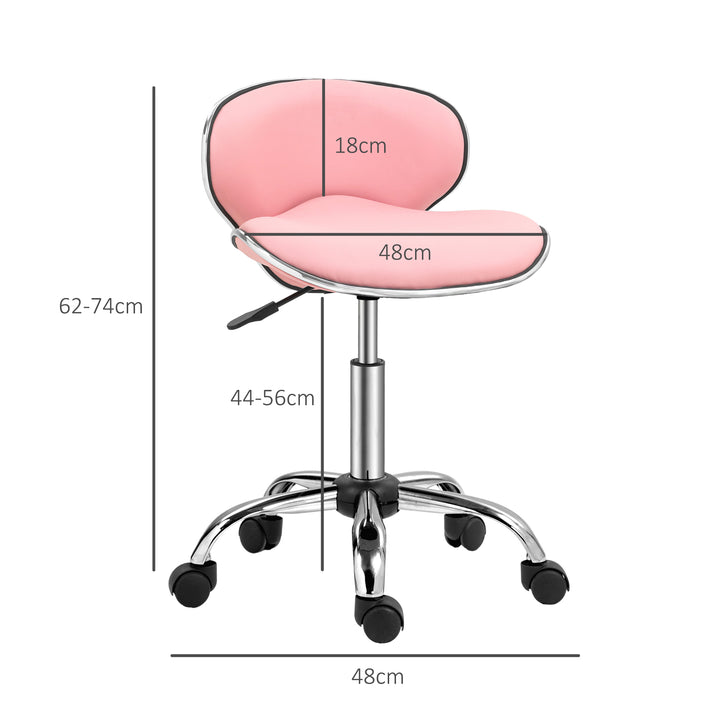 Adjustable Rolling Swivel Beauty Salon Chair, Stool for Spa, Pink
