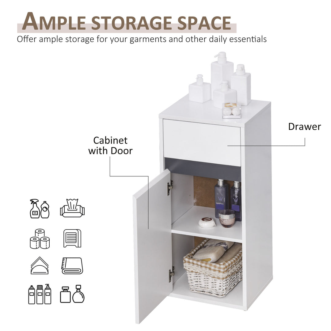 MCL MDF Tri-Compartment Bathroom Storage Cabinet White