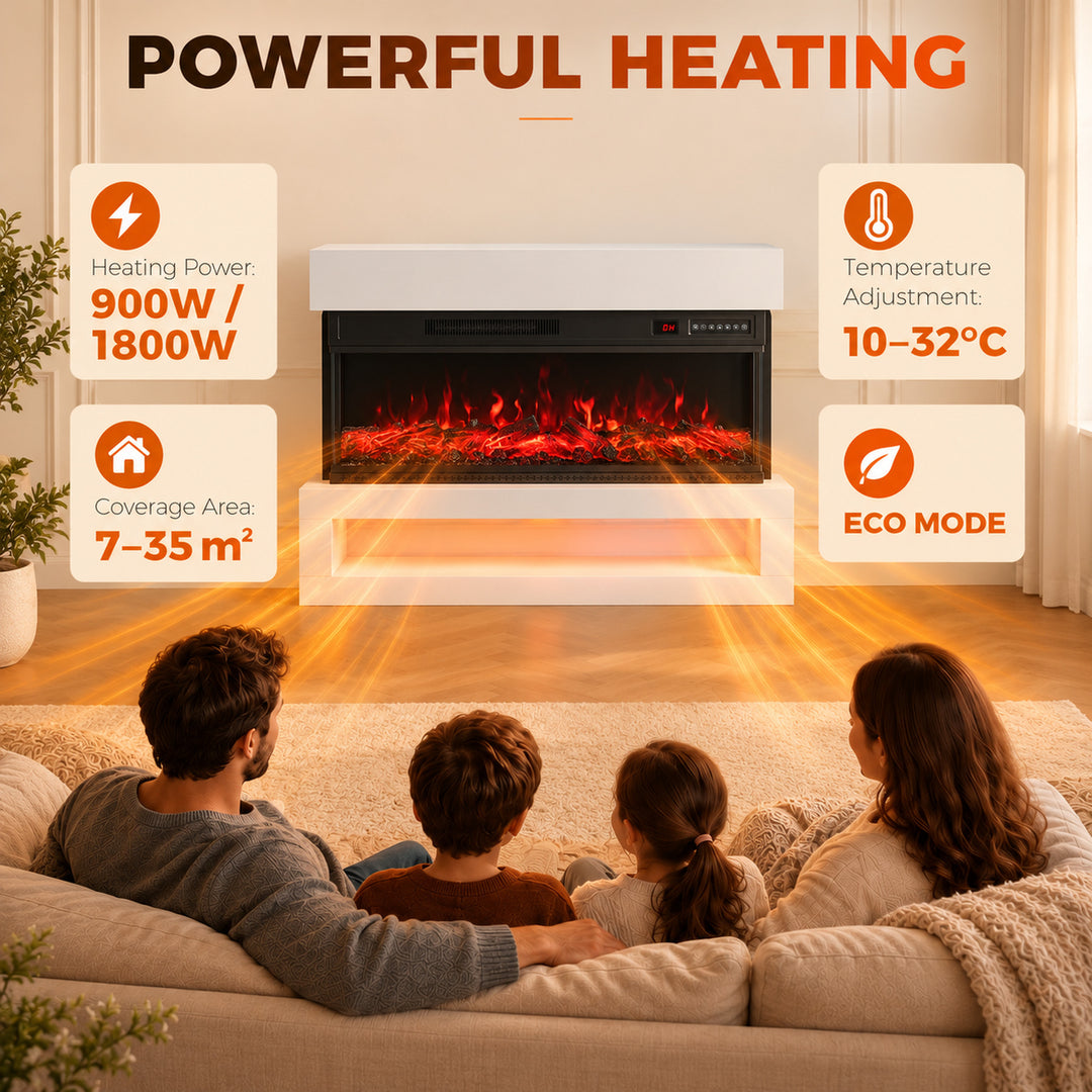 3-Sided Electric Fireplace, Freestanding/Wall Mounted Electric Fire - view 6